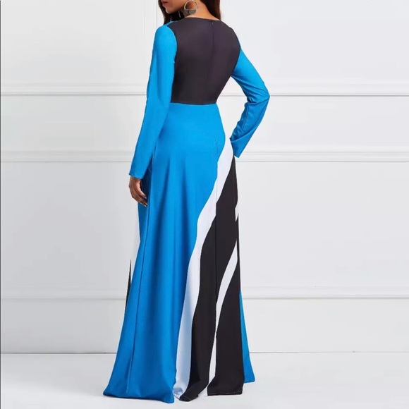 ‼️SOLD‼️NEW Elegant Stripe Color Block Long Maxi - Picture 3 of 8